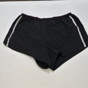 MTA Athletic Running Shorts Zip Back Pocket Womens Size L Black Lightweight